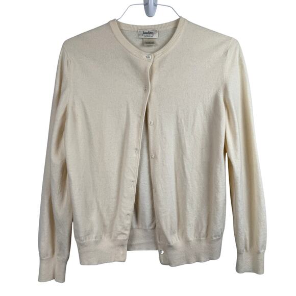 Vintage Neiman Marcus 100% Cashmere Cardigan Cream Women’s M Luxe Scotland - Picture 1 of 5